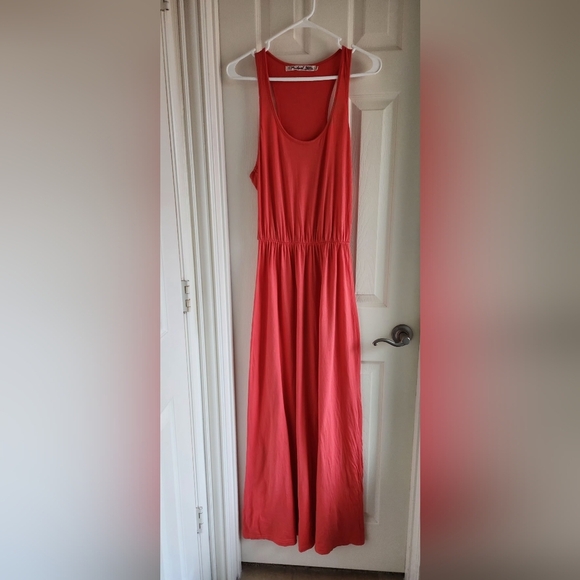 Michael Stars Dresses & Skirts - Michael Stars OS One Size Racerback Tank Maxi Dress Coral Pink‎